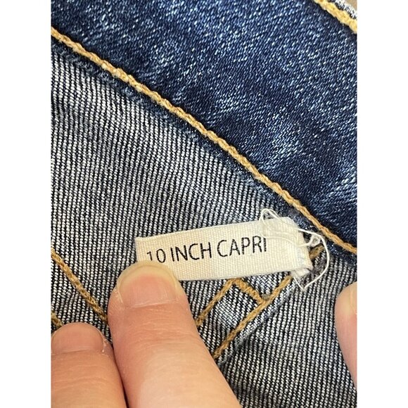Rag & Bone Jeans Size 24 High Rise Skinny 10 Inch Capri Studded Blue Revolve - Picture 7 of 10